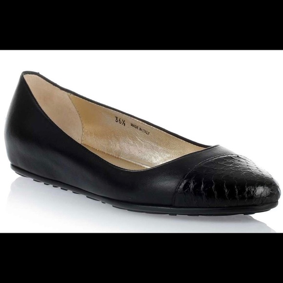 Jimmy Choo Shoes - Jimmy Choo leather flats snake cap toe